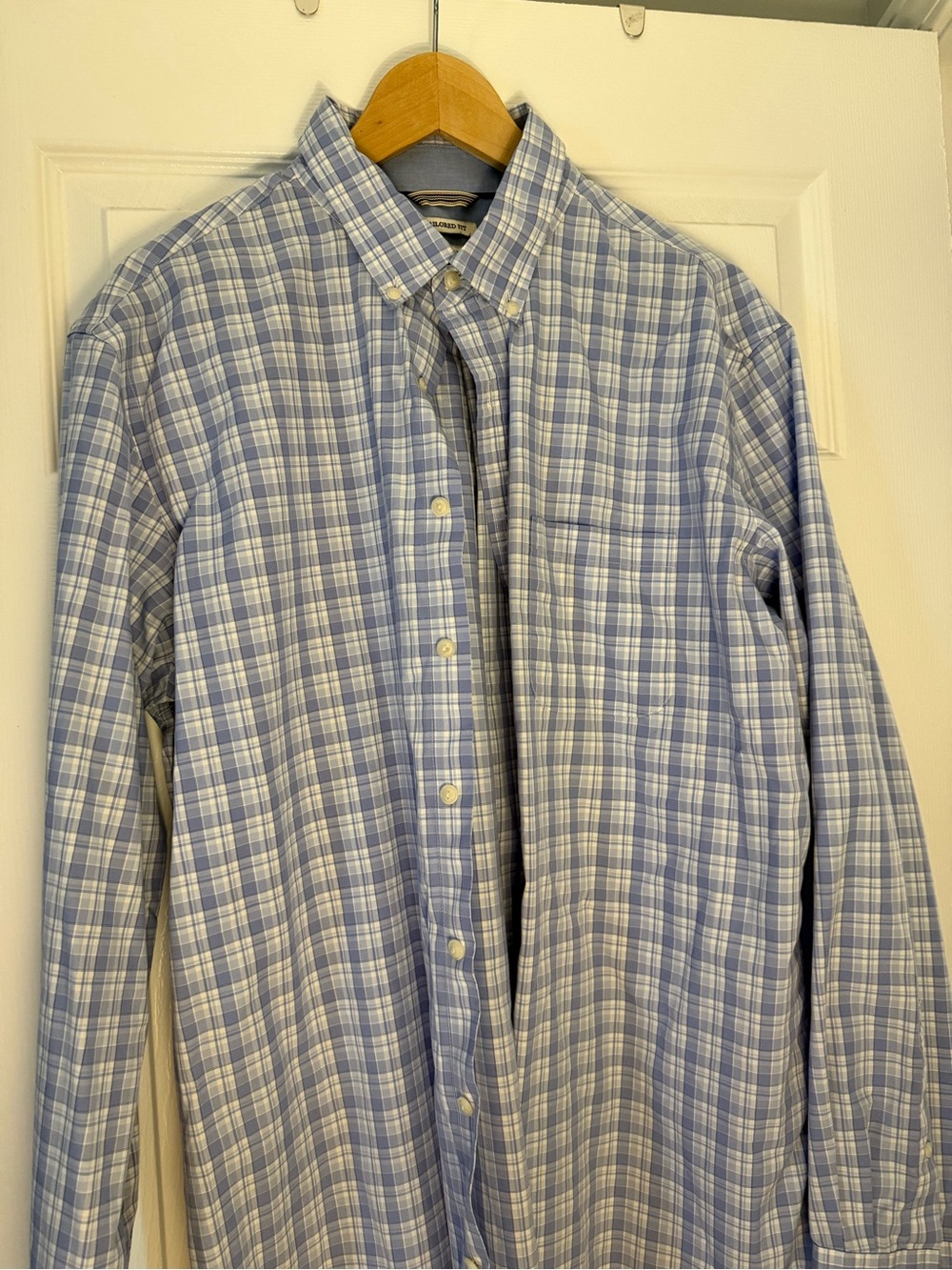 Jos. A. Bank 1905 Blue Plaid Button-Down Shirt - Men's XL Tailored